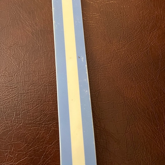 C4 Equestrian Belt w C4 Black Buckle, White with Light Blue Stripes, Small - Picture 8 of 11